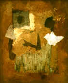 "Le songe", INDISPONIBLE, 20 x 25 cm, acrylique et collage sur bois