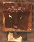 "Un autre regard", 24 x 30 cm (9.4 x 11.8 in), collage on wood