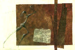 "Course effrne", INDISPONIBLE, 30 x 24 cm, lavis, craie et collage