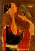"L'oiseau gris", 22 x 33 cm, acrylique et papier coll sur bois