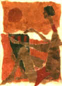 "Noir et rouge", INDISPONIBLE, 40 x 50 cm, acrylique, encre et papier coll