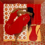 "Secret de femme", INDISPONIBLE, 80 x 80 cm, acrylique sur toile