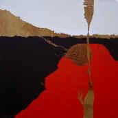 "Entre rouge et noir 1", INDISPONIBLE, 70 x 70 cm, acrylique sur toile