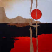 "Entre rouge et noir 2", INDISPONIBLE, 70 x 70 cm, acrylique sur toile